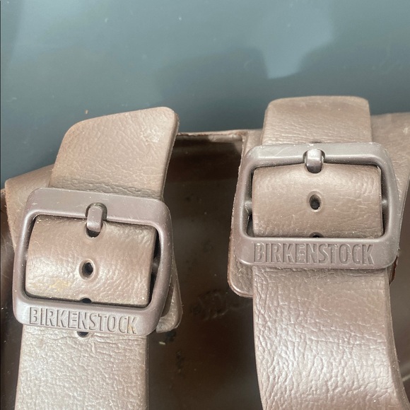Birkenstock Brown Double-Buckle Slide Waterproof Sandals Sz 38 Vacation Beach - Picture 11 of 14